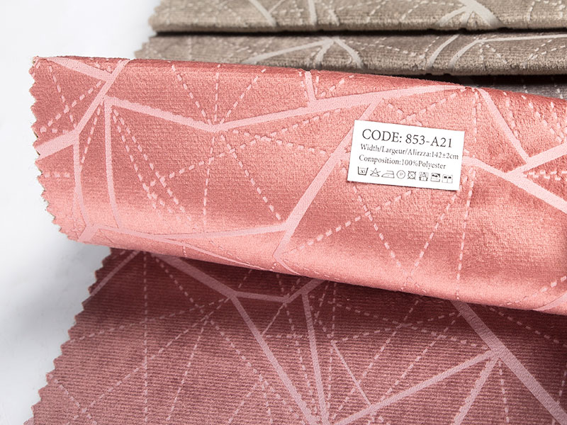 Garn farvet jacquard stof med fløjlfolie stempling